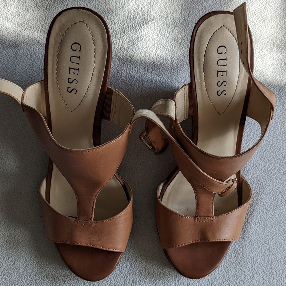Guess - brown platform sandals
